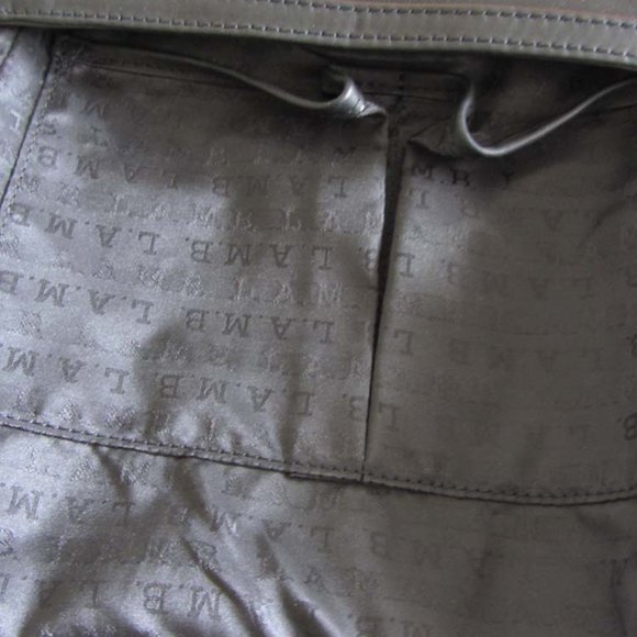 L.A.M.B. Gwen Stefani chain strap black leather crossbody purse - Picture 5 of 9